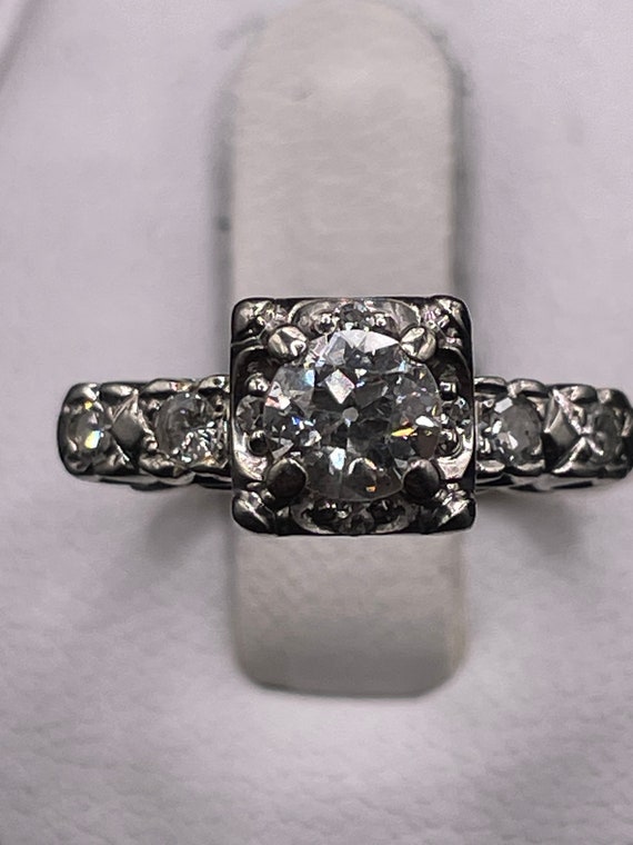 Antique one carat European cut diamond engagement… - image 5