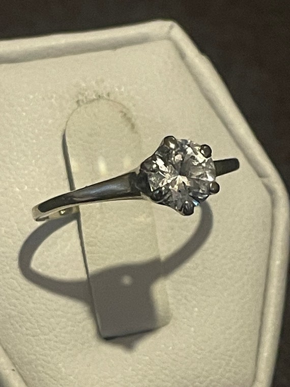 14kt antique one carat simulated diamond engageme… - image 2