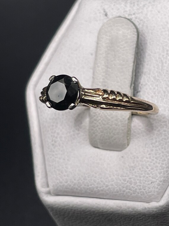 14kt antique 2/3 carat black diamond ring - image 3