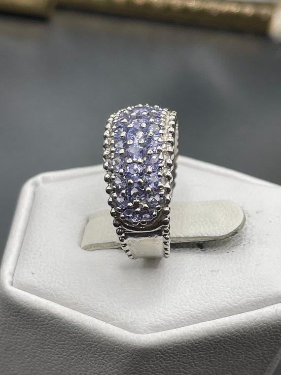 Vintage 1 carat Tanzanite dome ring 10 karat whit… - image 6