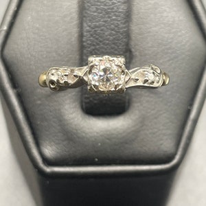 14kt antique third of a carat mine cut diamond ring