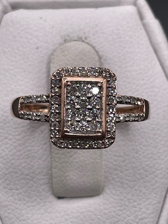 Vintage 2/5 carat diamond rose gold ring 10 karat 
