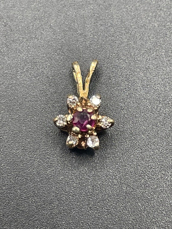 Antique ruby and diamond pendant 14 karat yellow g