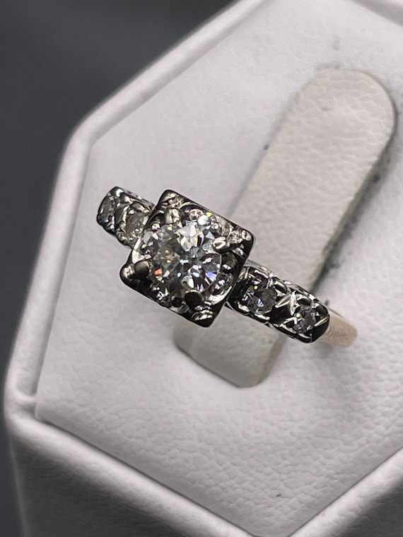 Antique one carat European cut diamond engagement… - image 3