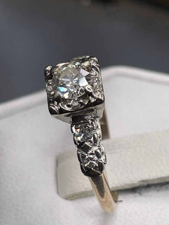 Antique one carat European cut diamond engagement… - image 4