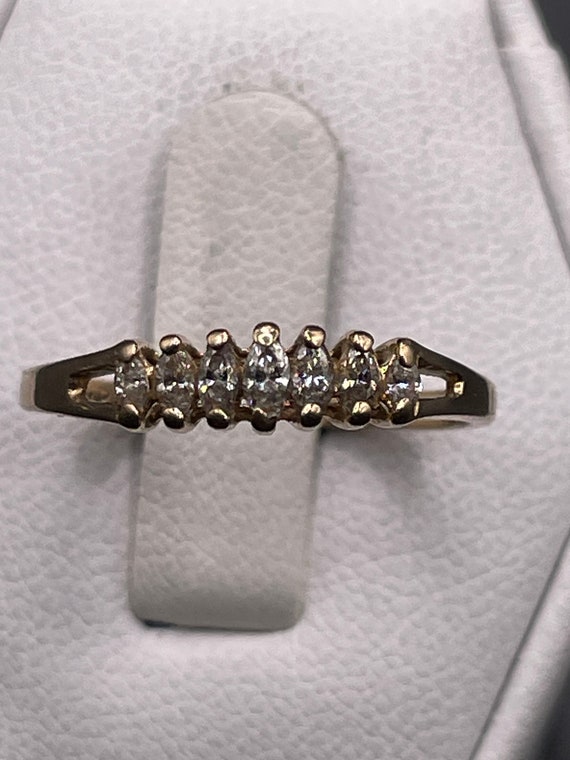 14 karat 1/3 carat marquis diamond anniversary ban