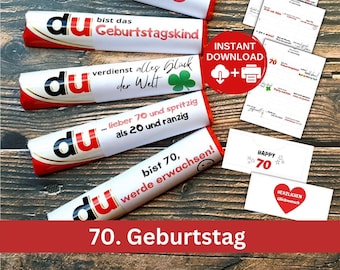 Download 70th Birthday, YOU ARE Duplo banderoles with 27 sayings as a funny gift for mom dad husband wife colleague PDF file