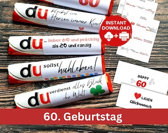 Download 60. Geburtstag, DU BIST Duplo Banderolen mit 27 Sprüchen als lustiges, kreatives Geschenk, Mann, Frau, Kollege, Kollegin, PDF