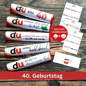 Download Duplo Banderolen 40. Geburtstag 27 Du bist Sprüche Etsy