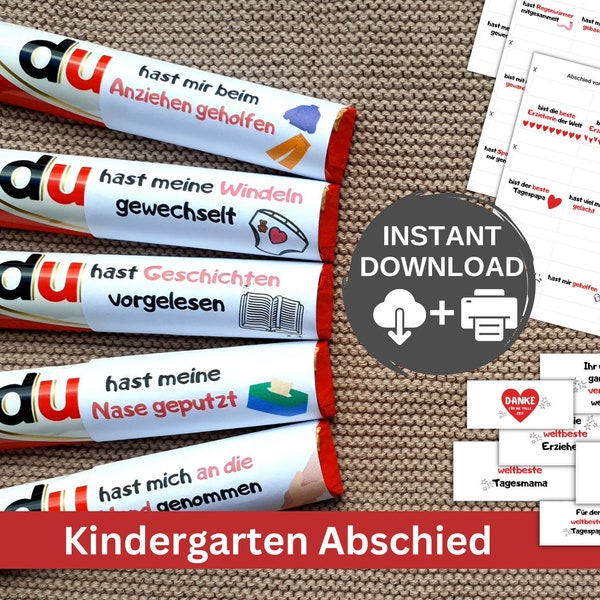 Download Duplo Banderolen Abschiedsgeschenk von Kiga, Kita, Kindergarten, Betreuung, Erzieher, Kinderkrippe, 27 Sprüche Abschied, Dankeschön