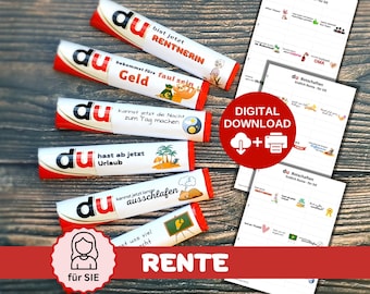 Download 27 Duplo banderoles as a gift for retirement, pension, colleague, girlfriend, Duplo gift box, personal DIY gift idea