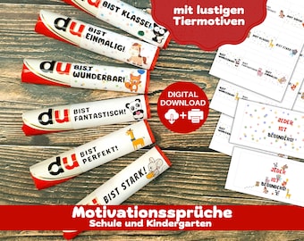 Download Encouraging Affirmations YOU ARE Duplo, 27 (9 sayings in 3 designs each) Affirmation bands for children, school, elementary school