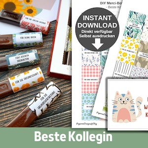 Download Merci Banderolen für die BESTE KOLLEGIN passend für Schokolade, 32 Danke Botschaften als Abschiedsgeschenk, Geburtstag, Dankeschön