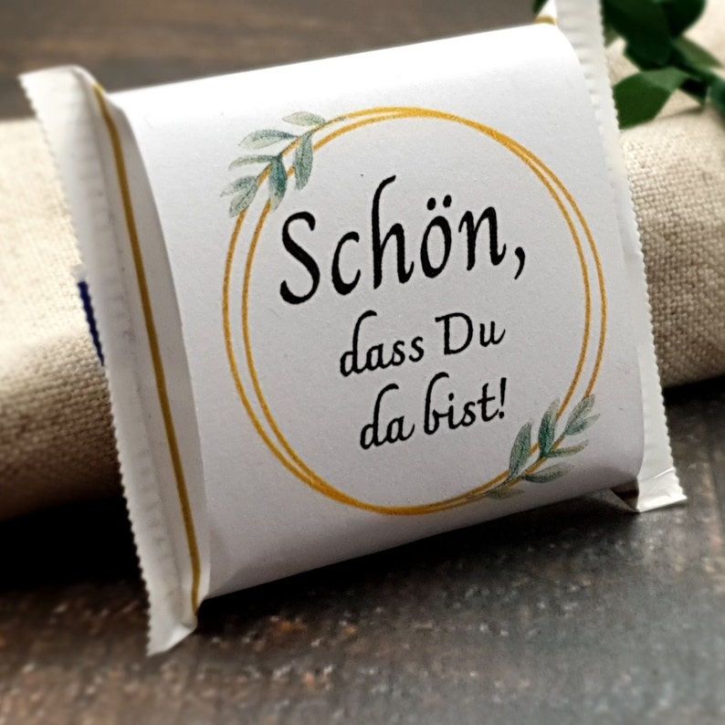 Download Banderole Schön, dass du da bist passend für Rittersport Mini, Gastgeschenk Hochzeit, Kommunion, Taufe, Konfirmation, Jugendweihe Bild 6