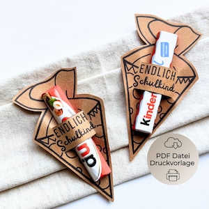 Modèle imprimable pour les cadeaux de fête d'inscription scolaire 2025, Kinderriegel Duplo, introduction à l'école, rentrée scolaire, cadeau en espèces