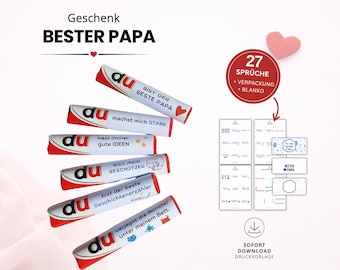 Father's Day Printable Template – 27 Duplo Wrappers as a Downloadable Printable PDF File – DIY Gift Idea for Father, Grandpa, Dad