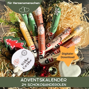 Craft template Advent calendar with Duplo banderoles to print Print template Download PDF file for crafting as a DIY gift idea