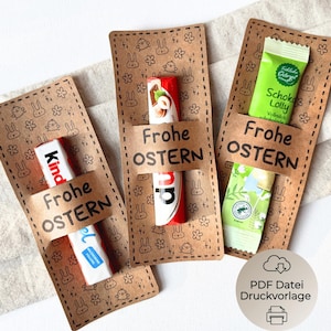 Druckvorlage Ostern PDF für Schokohase Duplo Kinderriegel Mitgebsel Ostergeschenk GAstgeschenk Osternest Füllung Osterdeko Tischdeko basteln