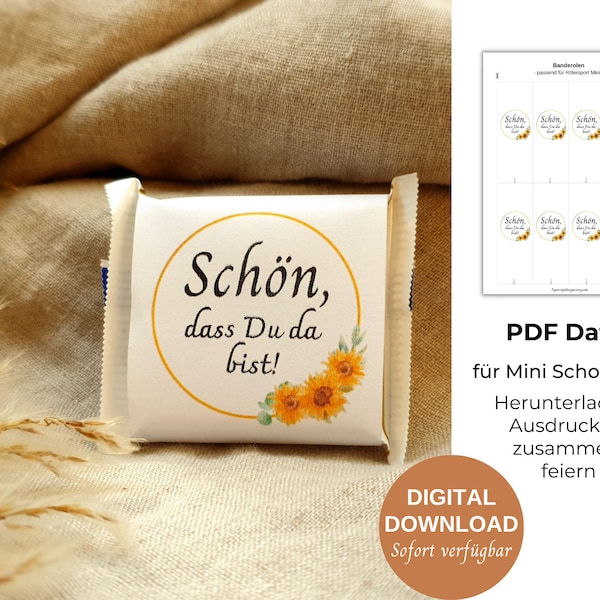 XSHAO Filz Schokoladenhüllen - 20 Stück 'Schön Dass Du Da Bist' Geschenkverpackung