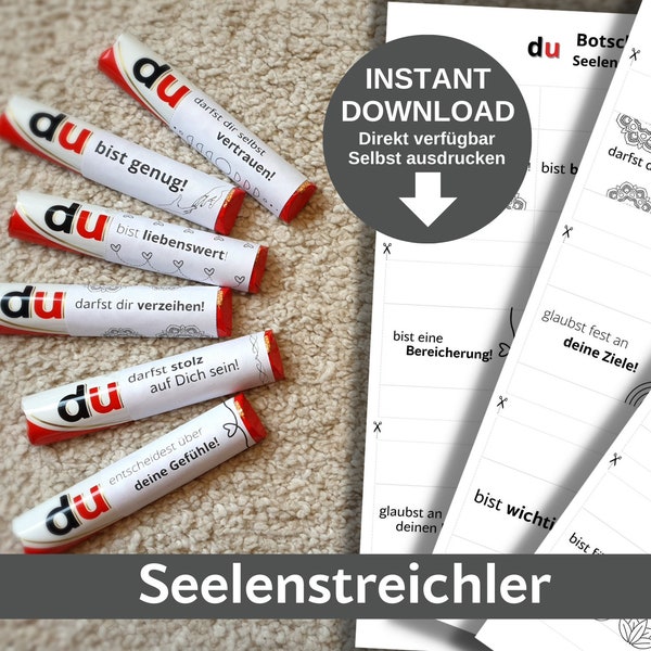 Download DU bist - SEELENSTREICHLER - 27 Banderolen passend für Duplo - Geschenk Affirmation, Jahrestag, Valentin, Glück
