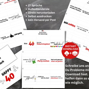 Download Duplo Banderolen 40. Geburtstag, 27 Du bist Sprüche, lustiges Geschenk, Geschenkbox, Mann, Frau, Kollege, Kollegin Bild 2