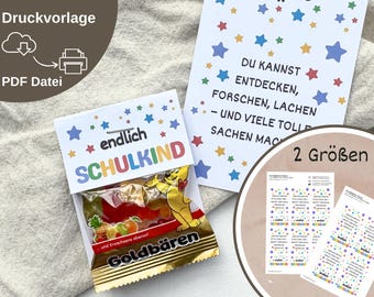 Craft template for a gift for first-graders - school enrollment, first day of school, finally a schoolchild! Download for printing