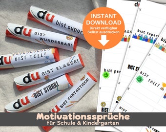 Duplo School Gift Template – Motivational Band for Children – Teacher Gift, Student Reward – Chocolate Wrapper Printable File