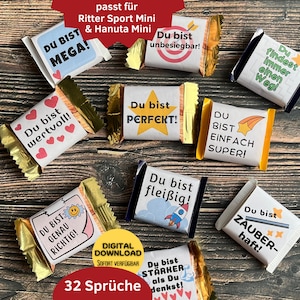 Scarica 32 creatori di COURAGE per bambini, affermazioni, motivazione, fascette di cioccolato per Ritter Sport Mini e Hanuta Mini, scuola, asilo nido