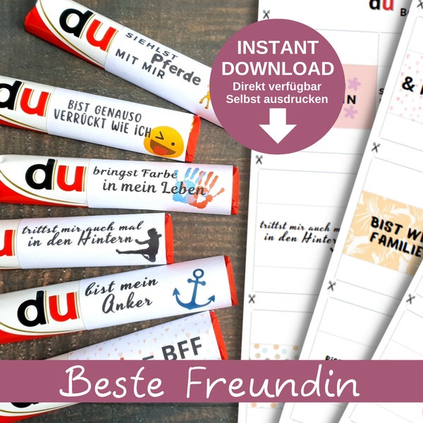 Download Duplo Banderolen - Beste FREUNDIN - 27 individuelle Sprüche, persönliches DIY Geschenk für die Freundin, Schwester, Cousine, BFF