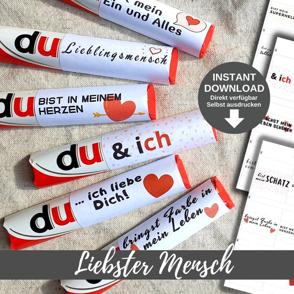 Download 27 Banderolen passend für Duplo, Liebesbotschaft,  Geschenk, Schokoverpackung, für Freund, Freundin, Partner, Jahrestag, Geburtstag