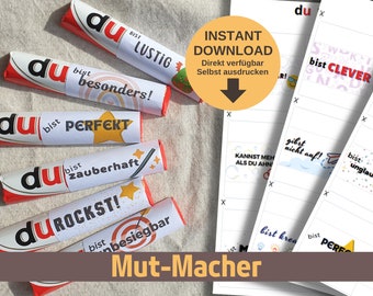 Download DU BIST Botschaften als MUT Macher für Kinder, 27 Banderolen passend für Duploriegel als individuelle Idee für Schule, Kindergarten