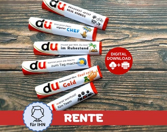 Download Duplo banderoles, retirement gift for colleagues, 27 sayings, personal DIY for retirement, pension, Duplo gift box