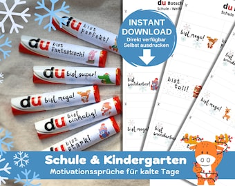 Download DU BIST Banderolen Weihnachten, Schule & Kindergarten passend für Duplo, 27 Banderolen (9 Sprüche in je 3 Designs), Adventskalender