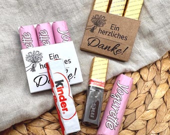 Thank you gift chocolate packaging for Merci Kinder bars, small gift craft template for printing, box for chocolate (download PDF)