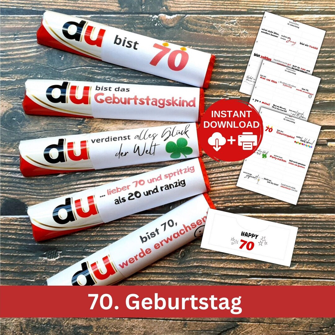 Download 70. Geburtstag DU BIST Duplo Banderolen mit 27 Etsy.de
