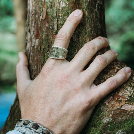 Grand Natural Antler Rings Ethical Ring Forest Core Nature Band