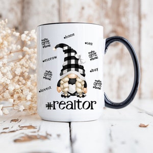 Realtor Gnome Coffee Mug 15oz/Gnome Coffee Mug/Custom Coffee Mug/Sublimation/Coffee/#Realtor
