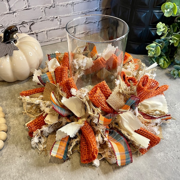 Candle With Burlap Etsy