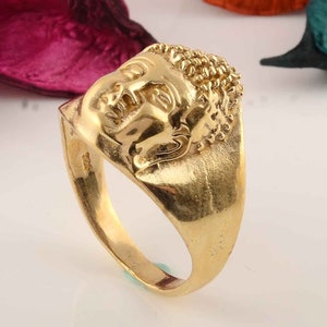 Gold Buddha Ring, Buddhist Ring,Symbolic Ring,Gautama Buddha Ring, Signet Ring, Gold Filled Ring, Yoga Ring, Religious Ring, Meditation Ring