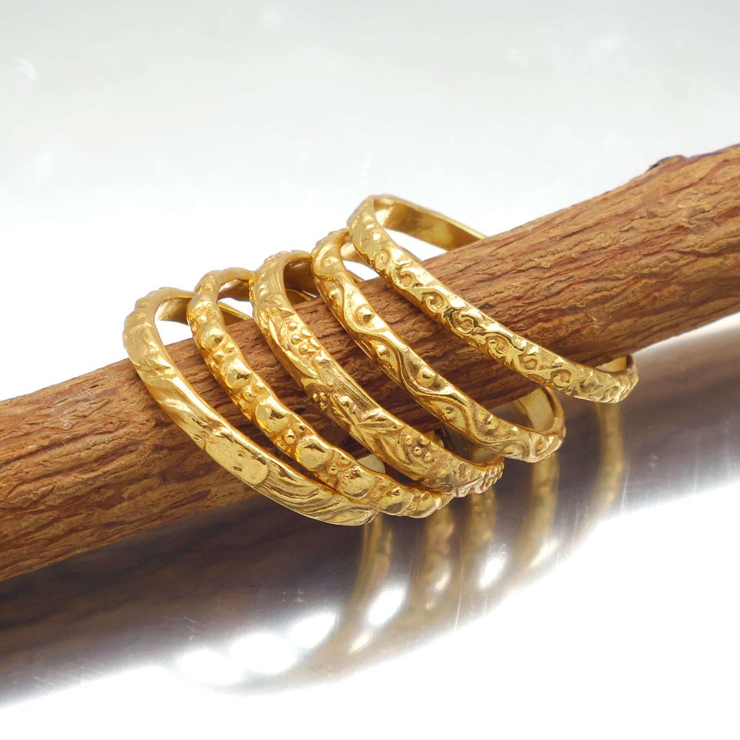 Stackable Gold Rings Studio Gold Filled Stackable Ring Set, 5 Rings Stackable Rings Set. Handmade ...