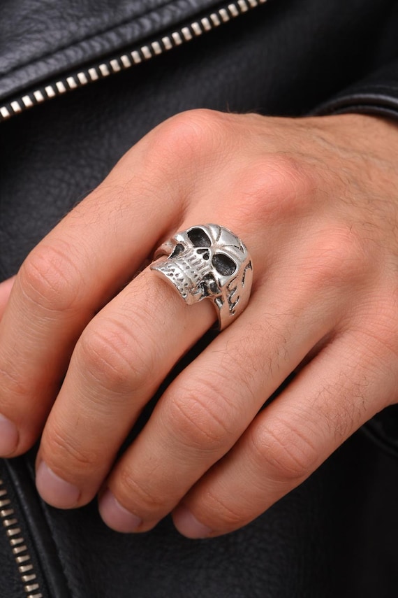 Handmade Sterling Silver Skull Ring, Gothic Horror Jewelry - Etsy