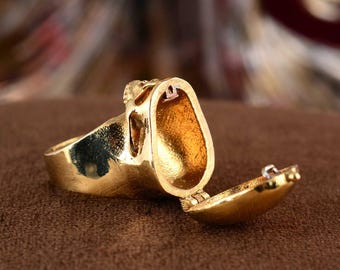 Brass Poison Ring | Secret Compartment, Gothic Boho Jewelry