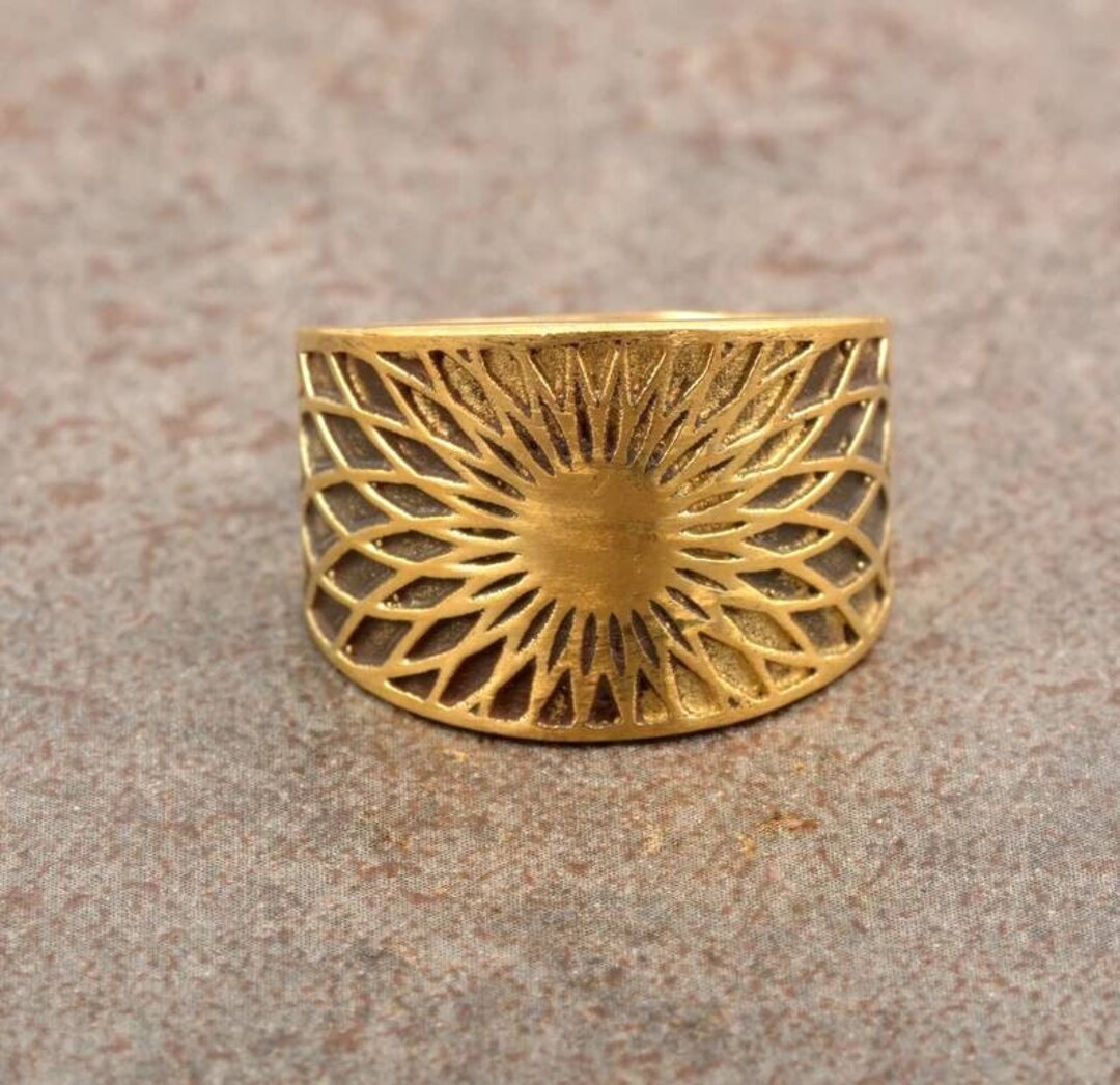 Sun Ring, 18k Gold Sun Ring, Stacking Ring, Celestial Ring, Gold ...