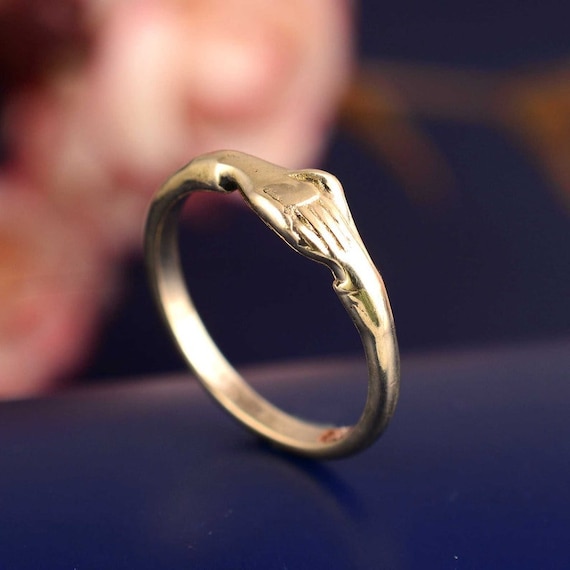 Fede Ring a Replica of an Ancient Roman Wedding Ring With Clasped Hands Solid Ring for Weddings Gift for LARP SCA and Reenactment Lovers Etsy