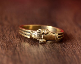 Vintage 1940s Sterling Silver Fede Ring 40s Vintage Fede Hands 