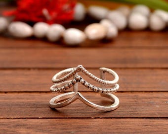 Handmade Brass Boho Ring, Tribal Adjustable Statement Jewelry