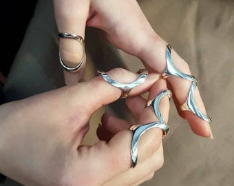 Arthritis finger splint for bcnding sideways lateral deviation sterling silver 925, brass or copper ring for Ehlers Danols, EDS