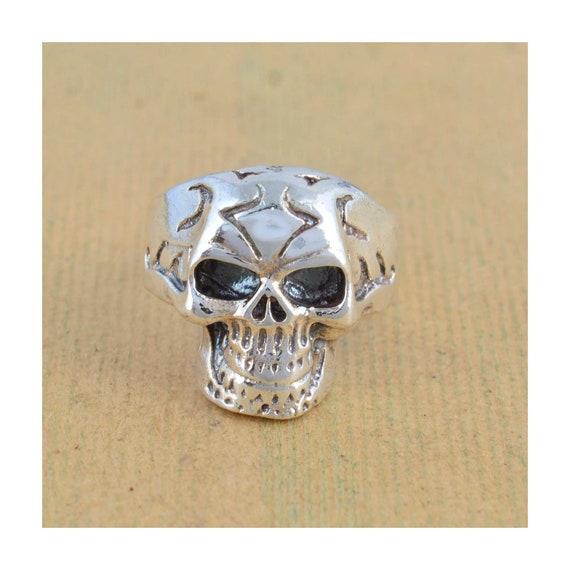 Skull 925 Silver Ring, Broken Skull Ring, Sterling Silver Skull 925 Silver Ring, Broken Skull Ring, Sterling Silver
