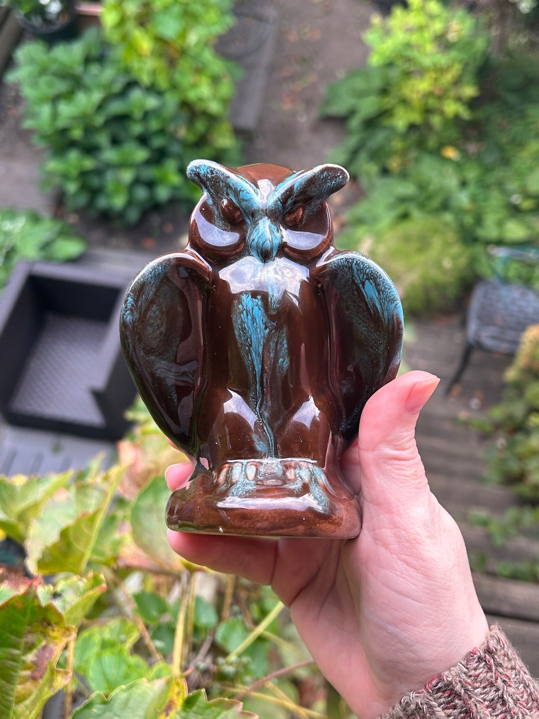 Beautiful Mid Century Modern Drip Glaze Owl Canadian Pottery Etsy
