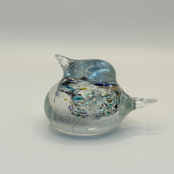 Vintage hand made glass bird by Canadian glass artist Kathryn Thomson